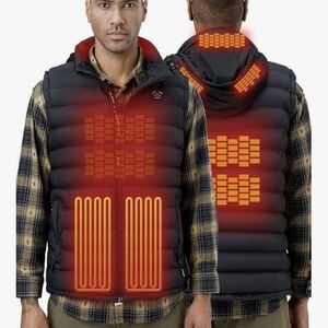 ihood Heated Vest with Adjustable Temperature Control - Black